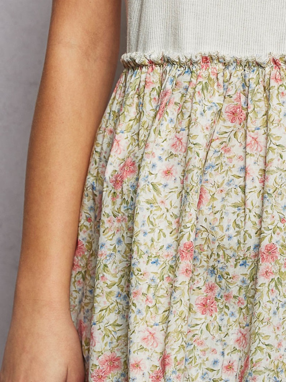 NWT POL Bohemian Cream Floral Babydoll Tunic Tank Top S M L - Picture 6 of 6